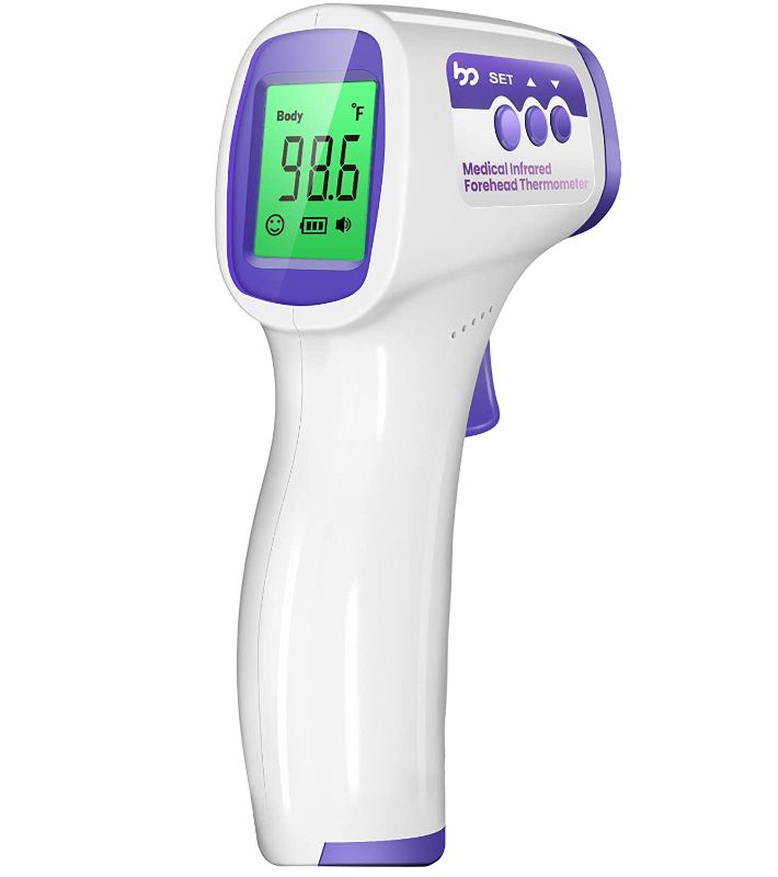 Photo 1 of Thermometer for Adults and Kids, FSA Eligible Thermometer, No-Touch Baby Forehead Thermometer, 2 in 1 Body & Surface Mode, Medical Digital Thermometer with Fever Alarm, Silent Mode, White
