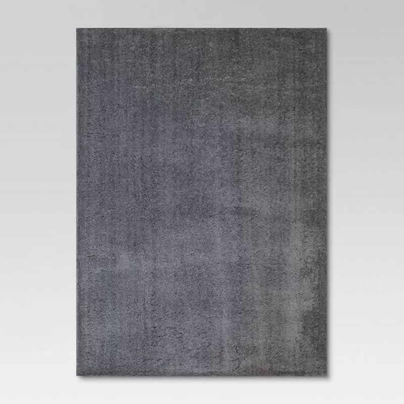 Photo 1 of 5'X7' Solid Tufted Micropoly Shag Area Rug Gray - Project 62	