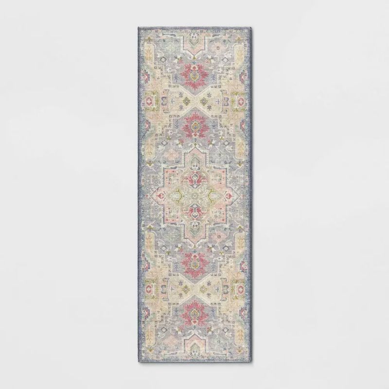 Photo 1 of 2'4"x7' Zebrina Medallion Persian Style Printed Accent Rug - Opalhouse
