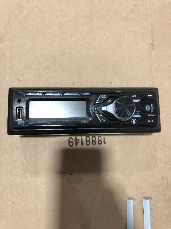 Photo 3 of JENSEN MPR210 7 Character LCD Single DIN Car Stereo Receiver | Push to Talk Assistant | Bluetooth Hands Free Calling & Music Streaming | AM/FM Radio | USB Playback & Charging | Not a CD player
