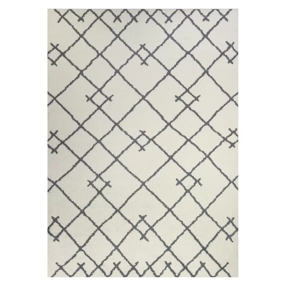 Photo 1 of 5'X7' Kenya Fleece Geometric Design Tufted Area Rug Cream - Project 62
