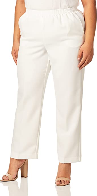 Photo 1 of Alfred Dunner Women's Pull-On Style All Around Elastic Waist Polyester Cropped Missy Pants--- size 16
