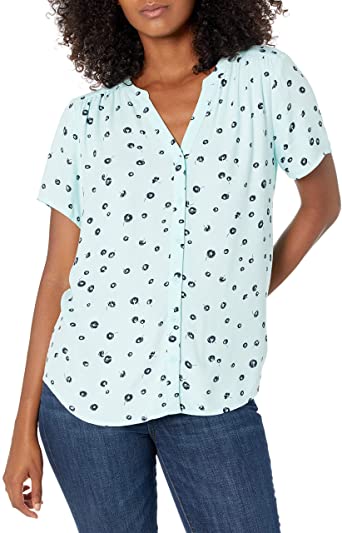 Photo 1 of Amazon Essentials Women's Short-Sleeve Woven Blouse--- size xl