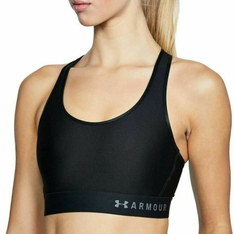 Photo 1 of Under Armour Womens Medium-Impact Keyhole Workout Sports Bra Black ---Small 
