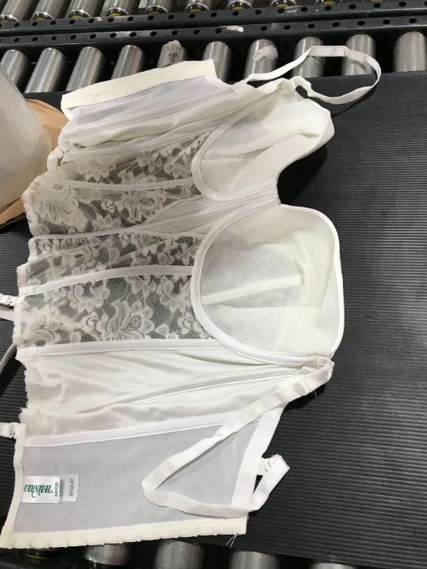 Photo 2 of Women's Carnival 437 Full Figure Tuxedo Torsolette Bra (White 38DD)
