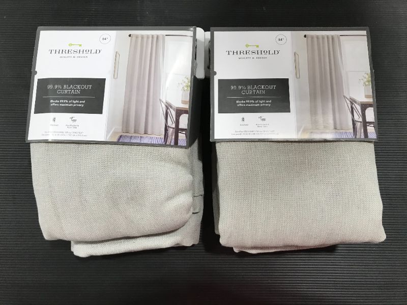 Photo 2 of 1pc Blackout Aruba Linen Curtain Panel - Threshold™--- 50"W x 84"L--- 2 pack
