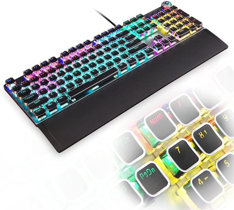 Photo 1 of AULA Gaming Keyboard USB Wired Keyboard, Mechanical Keyboard, Ergonomic design, Light Keyboard Desktop
