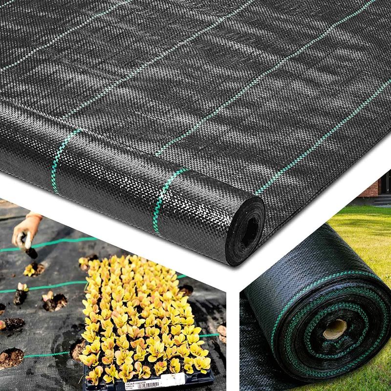 Photo 1 of 6.5 x 328Ft Weed Barrier Landscape Fabric Heavy-Duty Garden Landscaping Fabric Roll Weed Cloth Ground Cover Woven for Yard, Flower Bed, Garden