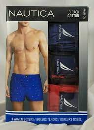 Photo 1 of Nautica 3 Pk Woven Boxers S Black w/ Lobsters Solid Red Navy Cotton --- small