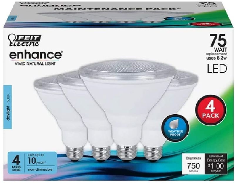 Photo 1 of Feit Electric Par38/950ca10k/mp/4 Enhance Non-dimmable Led Bulb, 8.3 Watts 4pk
