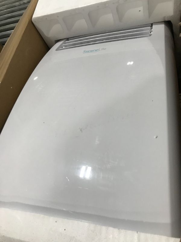 Photo 1 of SereneLife SLPAC8 Portable Air Conditioner Compact Home AC Cooling Unit with Built-in Dehumidifier & Fan Modes, Quiet Operation, Includes Window Mount Kit, 8,000 BTU, White
