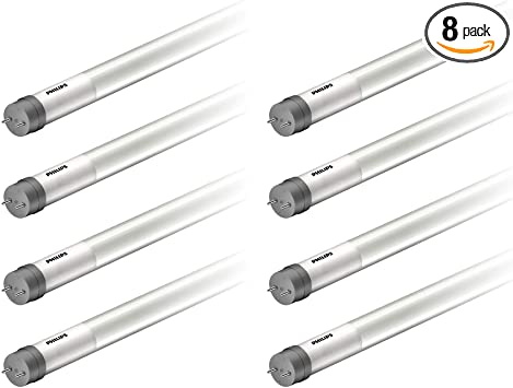 Photo 1 of Philips LED InstantFit 4-Foot T8 Tube Glass Light Bulb, Non-Dimmable, 1800 Lumen, Daylight (5000K), 12W=30W, Medium Bi-Pin G13 Base, 8-Pack
