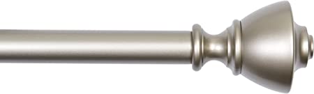 Photo 1 of Amazon Basics 1-Inch Wall Curtain Rod with Urn Finials, 36 to 72 Inch, Nickel
