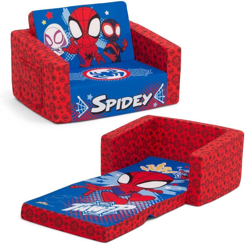 Photo 1 of Marvel Spidey and His Amazing Friends Cozee Flip-Out Chair - 2-in-1 Convertible Chair to Lounger for Kids by Delta Children
