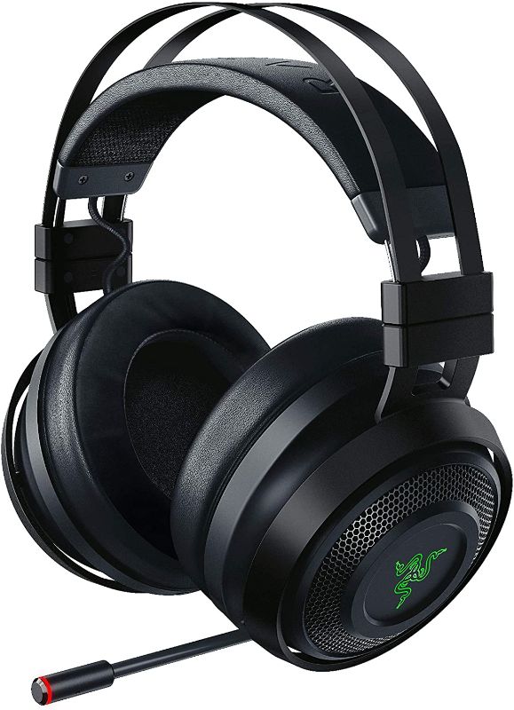 Photo 1 of Razer Nari Ultimate Wireless 7.1 Surround Sound Gaming Headset: THX Audio & Haptic Feedback - Auto-Adjust Headband - Chroma RGB - Retractable Mic - For PC, PS4, PS5 - Black
