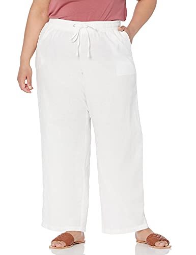 Photo 1 of Amazon Essentials Women's Linen Blend Drawstring Wide Leg Pant [Size 2X]
