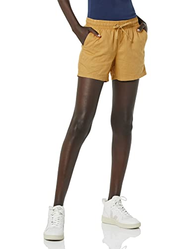 Photo 1 of Amazon Essentials Women's 5" Inseam Drawstring Linen Blend Short, Dark Yellow, X-Large
