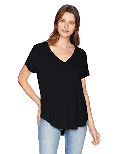 Photo 1 of 2 Pack Medium Black and White Daily Ritual Women's Jersey Relaxed-Fit Short-Sleeve V-Neck Longline T-Shirt
