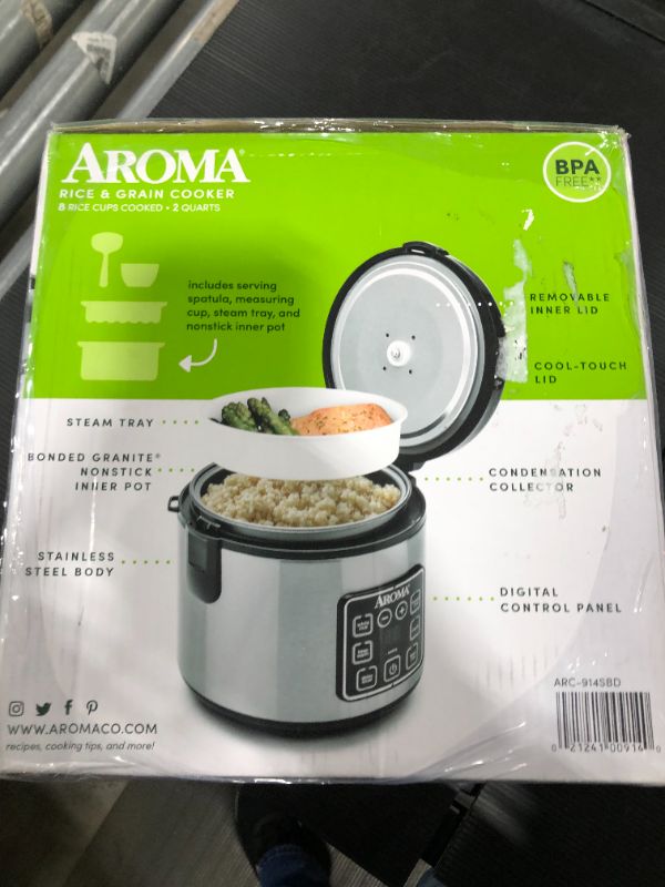 Photo 2 of Aroma 8-Cup Programmable Rice & Grain Cooker, Steamer
