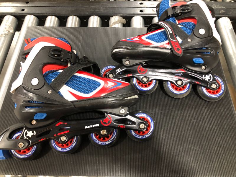 Photo 1 of BANWEI Adjustable Inline-Skates-Wheels Red White Blue [XL]