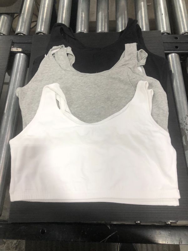 Photo 1 of Fruit of the Loom Women's Built up Tank Style Sports Bra, Black/White/Heather Grey [Size 44]
