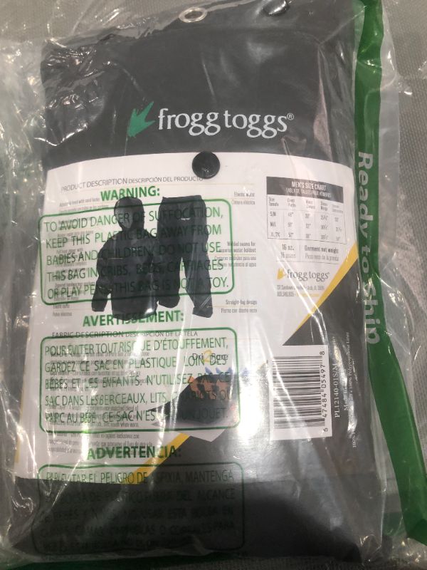 Photo 1 of Frogg Toggs Pro Lite Waterproof Rain Suit, Carbon Black, Size Small/Medium

