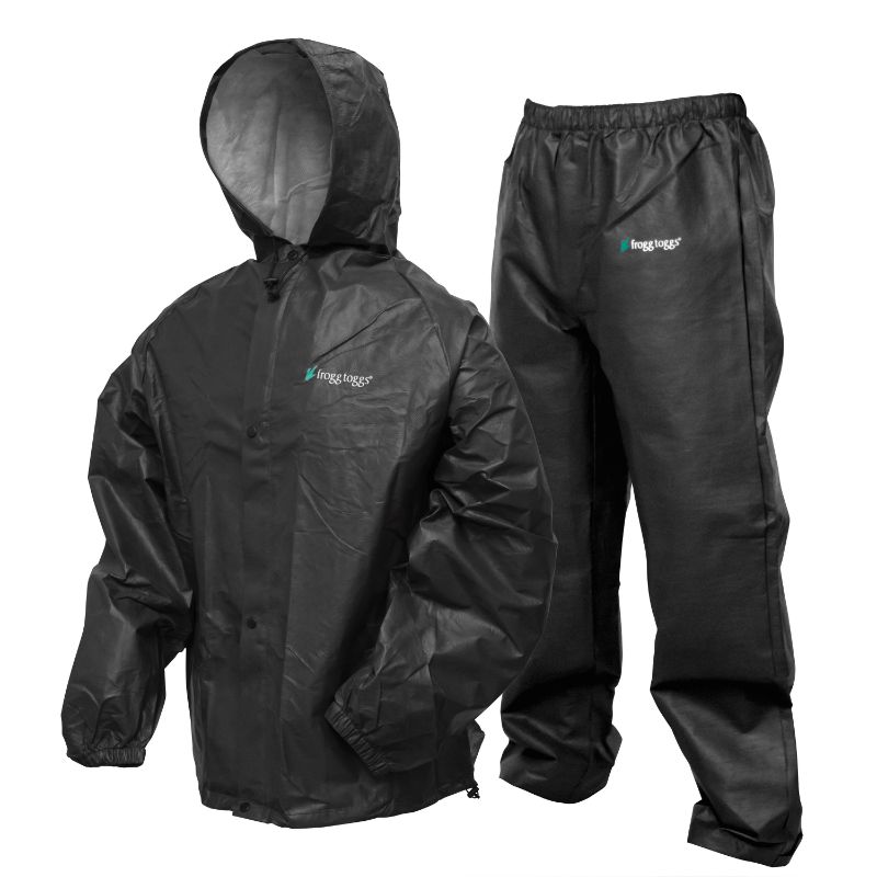 Photo 1 of Frogg Toggs Pro Lite Waterproof Rain Suit, Carbon Black, Size Small/Medium

