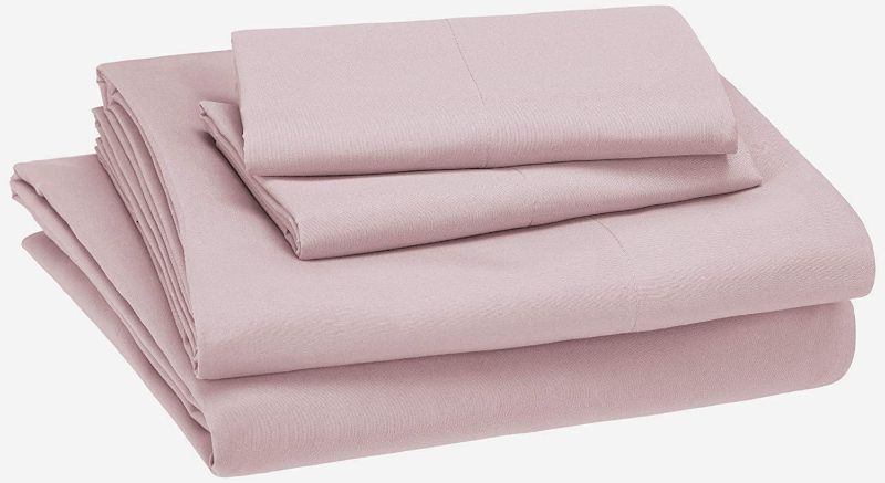 Photo 1 of Amazon Basics Kid's Sheet Set - Soft, Easy-Wash Lightweight Microfiber - Full, Light Pink