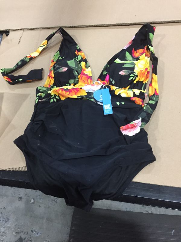 Photo 1 of black floral One Piece Swimsuit, Size M