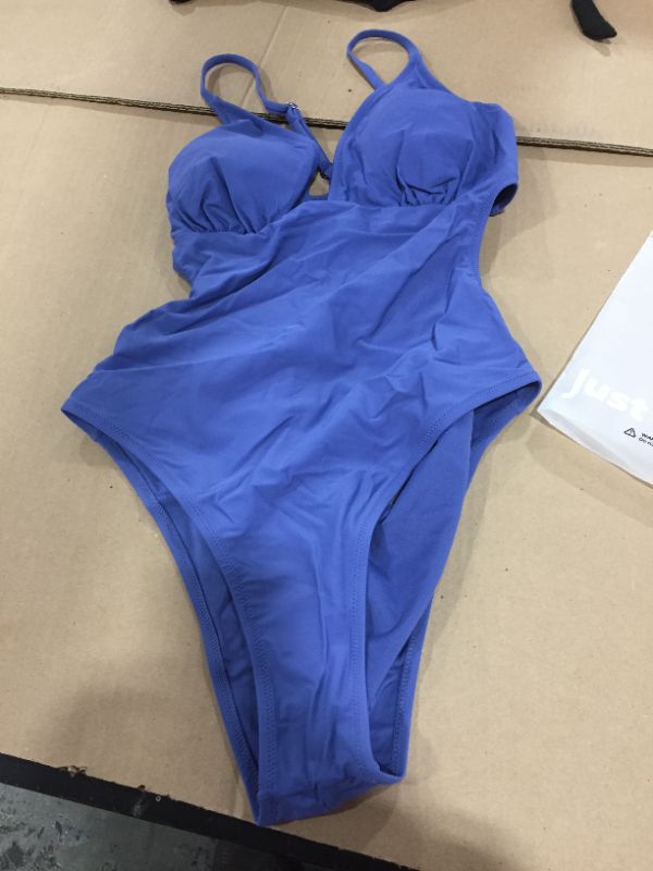 Photo 1 of Kasey Blue Cutout Back One Piece Swimsuit, size XL