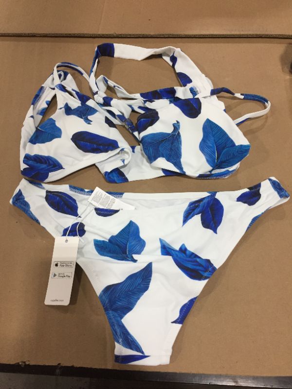 Photo 1 of Kennedi Wrap Leafy V-Neck Back Tie Bikini, size XL