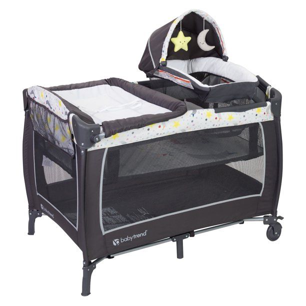 Photo 1 of Baby Trend Lil Snooze Deluxe II Nursery Center Playard, Twinkle Twinkle Little Moon
