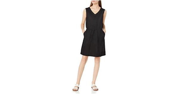 Photo 1 of Essentials Women's Sleeveless Linen Dress, SIZE XL