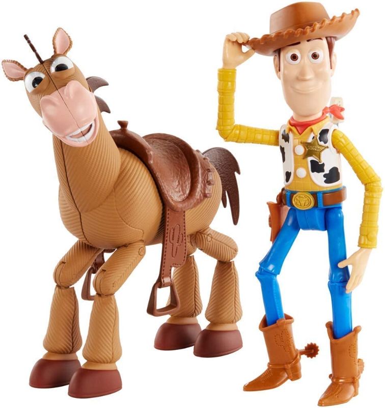 Photo 1 of Disney Pixar Toy Story 4 Woody and Bullseye 2-Character Pack, Movie-inspired Relative-Scale for Storytelling Play [Amazon Exclusive]

