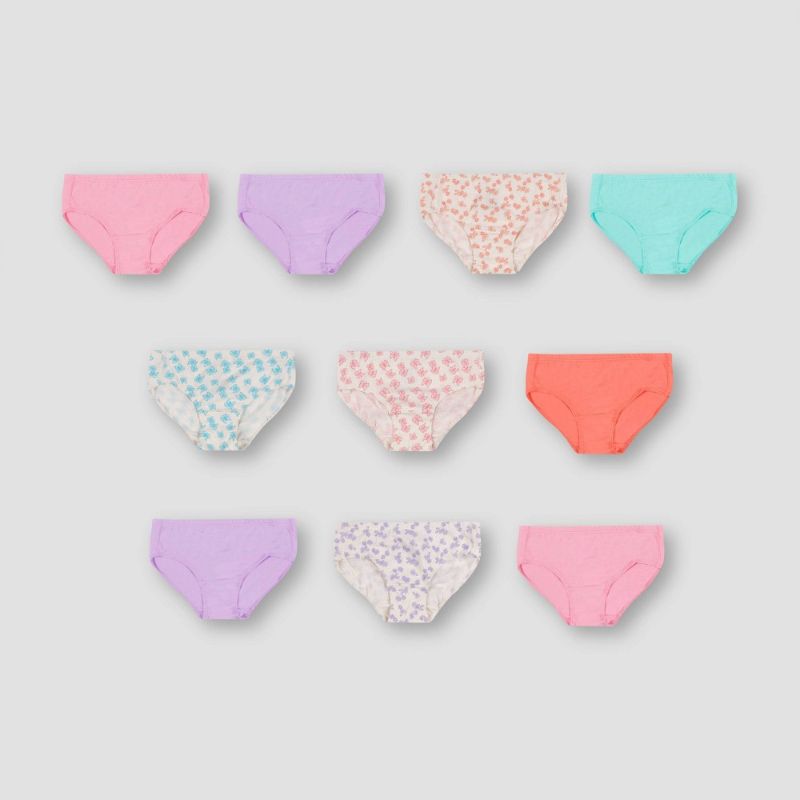 Photo 1 of Hanes Toddler Girls' Pure Comfort Briefs 10-Pack Assorted 4/5T
