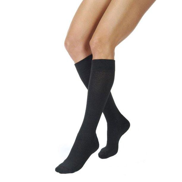 Photo 1 of Jobst Activewear 20-30 MmHg Firm Support Cool Black Medium Closed Toe Regular Calf Men and Women's Knee High - 110494
