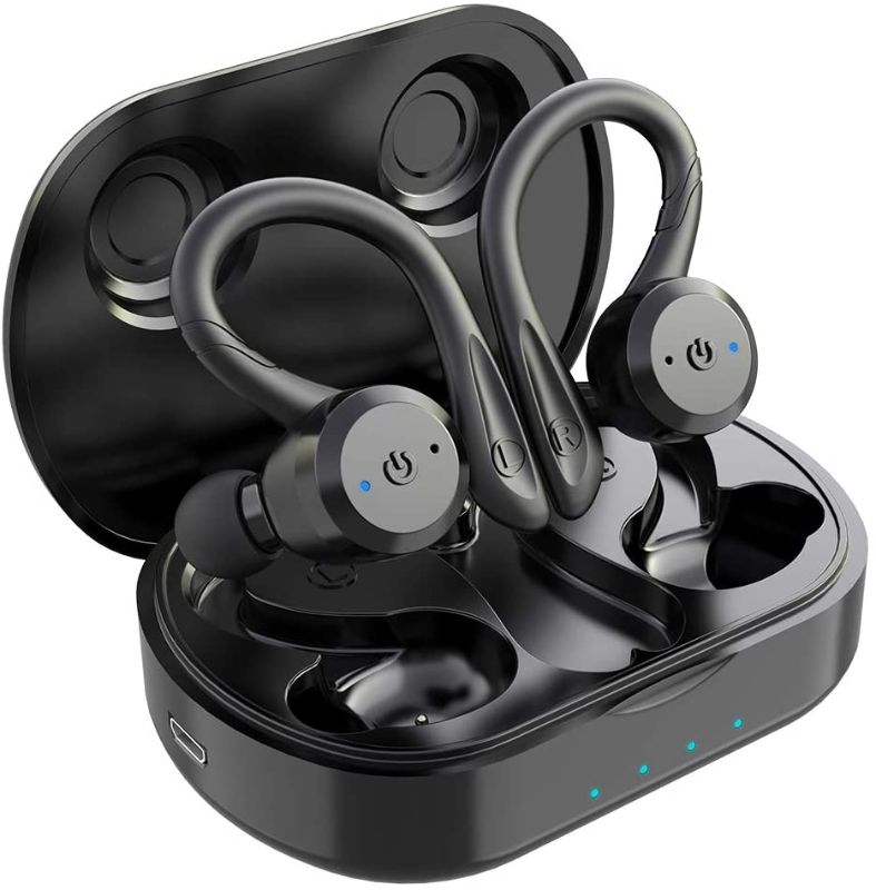 Photo 1 of Sport in-Ear TWS Headphone APEKX True Wireless Bluetooth 5.1 Sports Earphone, IPX7 Waterproof Stereo Sound, Built-in Mic Earphones for Sports Gym Workouts(Black)
