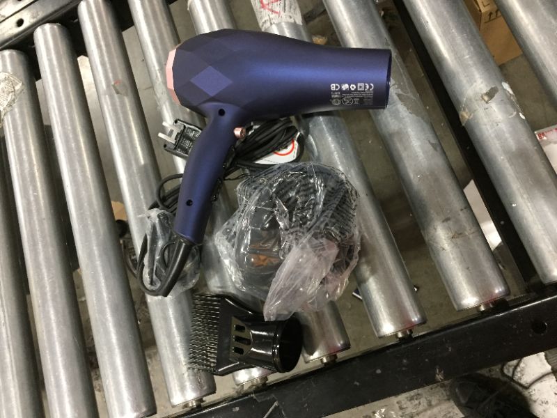 Photo 2 of Abody Professional Hair Dryer Negative Ion Blow Dryer with Diffuser Concentrator Comb Blue
