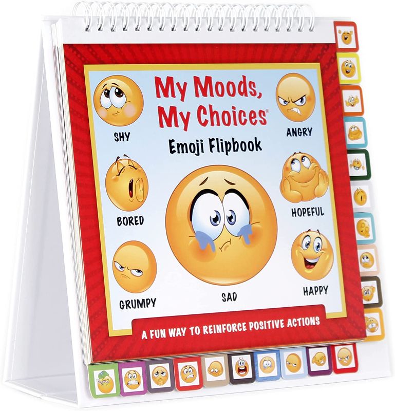 Photo 1 of The Original Mood Flipbook for Kids; 20 Different Moods/Emotions; Autism; ADHD; Help Kids Identify Feelings and Make Positive Choices; Laminated Pages
