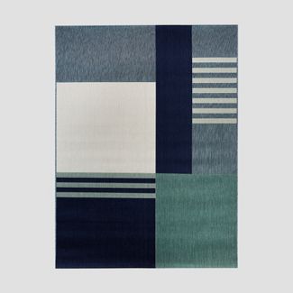 Photo 1 of 5' X 7' Stripe Block Outdoor Rug - Project 62™
