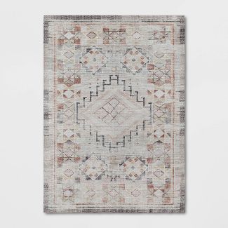 Photo 1 of 5'x7' Distressed Geo Persian Style Rug Blush - Opalhouse™
