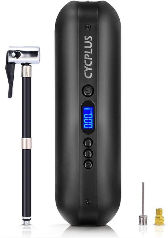 Photo 1 of CYCPLUS Bike Tire Pump, Portable Electric Tire Inflator with 150 PSI and Auto-Stop Wireless Rechargeable Air Compressor with LED Light, Fast and Easy Inflate The Bike Motorcycle Car Balls, etc.
