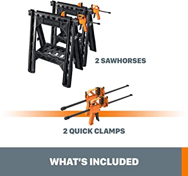 Photo 1 of WORX WX065 Clamping Sawhorses with Bar Clamps