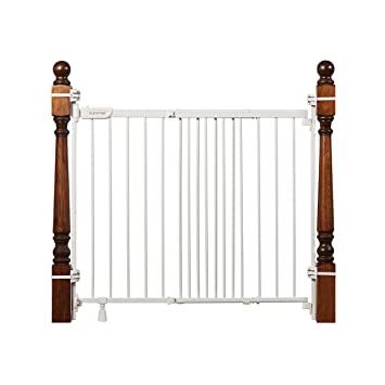 Photo 1 of Summer Metal Banister and Stair Safety Baby Gate, White Finish – 32.5” Tall, Fits Openings of 31” to 46” Wide, Extra-Wide Door Opens The Full Width of Your Stairway