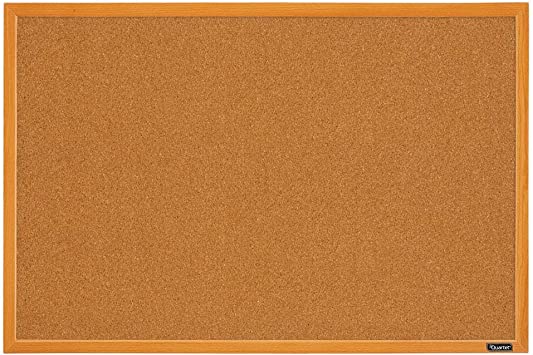 Photo 1 of Quartet Corkboard, Framed Bulletin Board, 2' x 3' Cork Board, Oak Wood Finish Frame (MWDB2436-ECR), Oak Frame