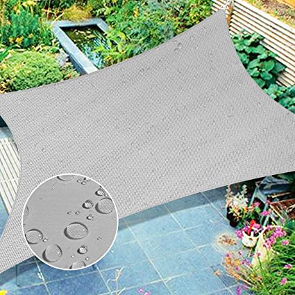 Photo 1 of Artpuch 10'x13' Light Grey Waterproof Sun Shade Sail Canopy Cover for Patio Outdoor, 185 GSM Water Resistant Rectangle Backyard Shade Sail for Garden Playground