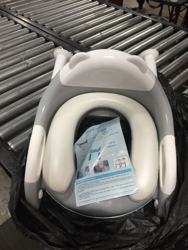Photo 1 of Potty Training Toilet Seat for Kids with Step Stool Ladder- Gray