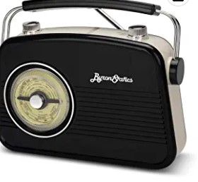 Photo 1 of ByronStatics Portable Radio AM FM, Vintage Retro Radio with Built in Speakers, Best Reception and Longest Lasting, Power Plug or 1.5V AA Battery - Black