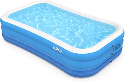 Photo 1 of QPAU Inflatable Swimming Pool, Family Full-Sized Blow Up Pool, Heavy Duty Above Ground Pool for Kids, Adults, Outdoor, Backyard, Pool Party?118” x 72” x 22”