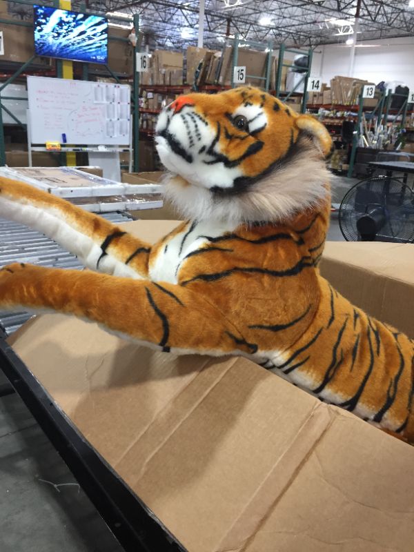 Photo 2 of Melissa & Doug Giant Tiger - Lifelike Stuffed Animal (over 5 feet long)
